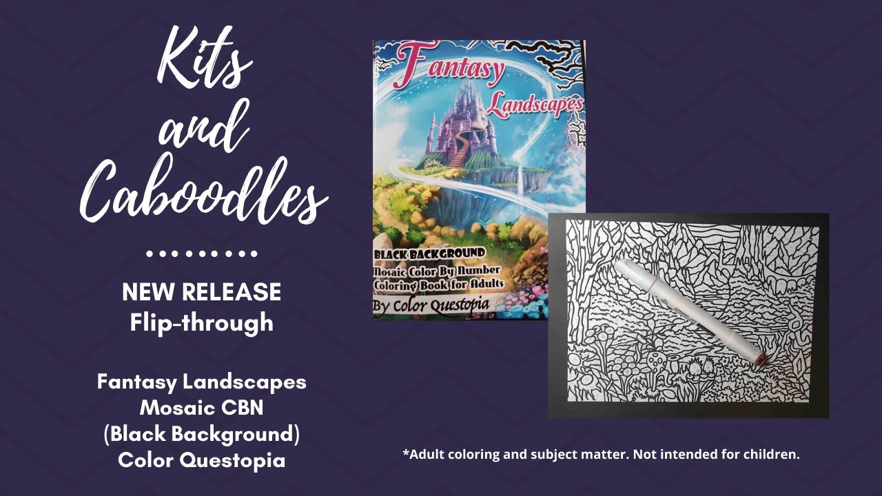 NEW RELEASE - Fantasy Landscapes Mosaic CBN (Black Background) by Color Questopia