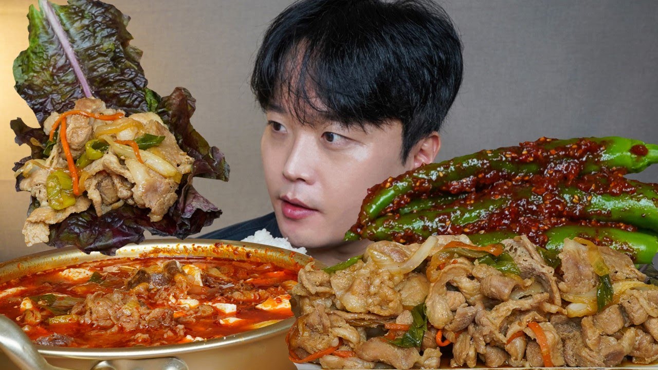 아내표 집밥🍚 우삼겹 순두부찌개 간장제육 오이고추된장무침 요리 먹방 Korean Home Made Food ASMR MUKBANG REAL SOUND EATING SHOW