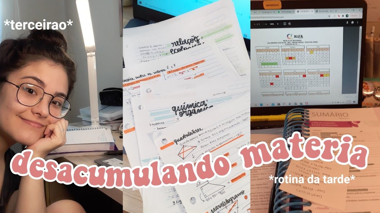 rotina da tarde de uma estudante no terceirão (desacumulando matéria e muitos exercícios)