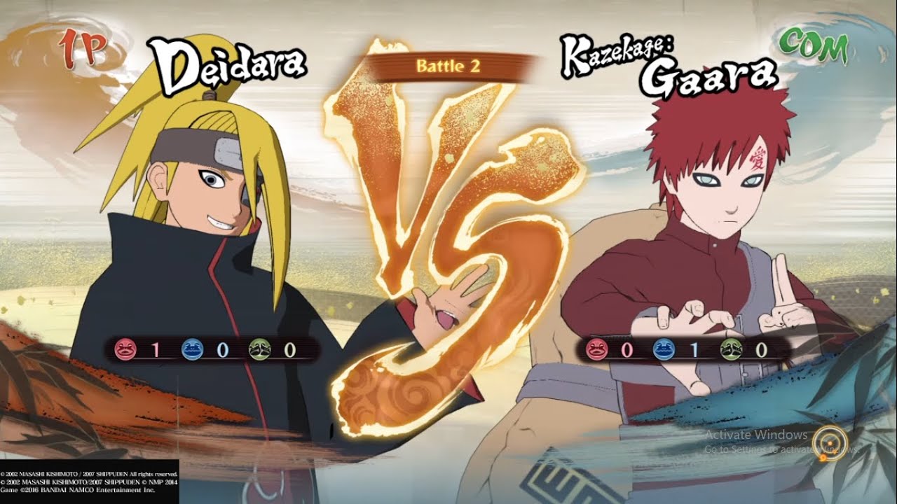 Deidara vs Gaara in Ultimate Ninja Storm 4