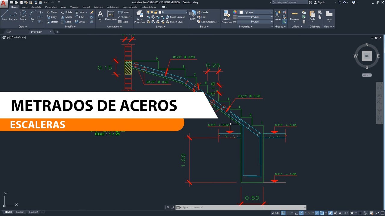 📚 Metrados de acero en escaleras 🚧
