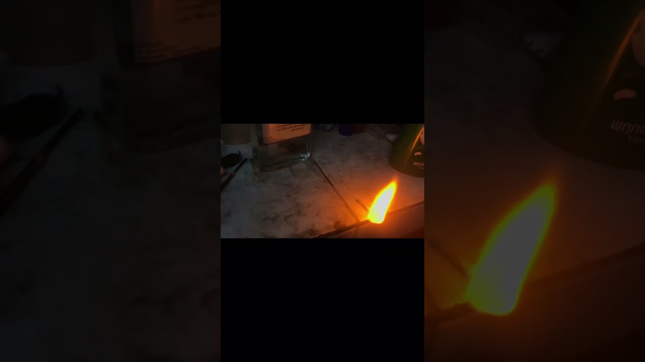 Nitro starch and nitroglycerin flame.