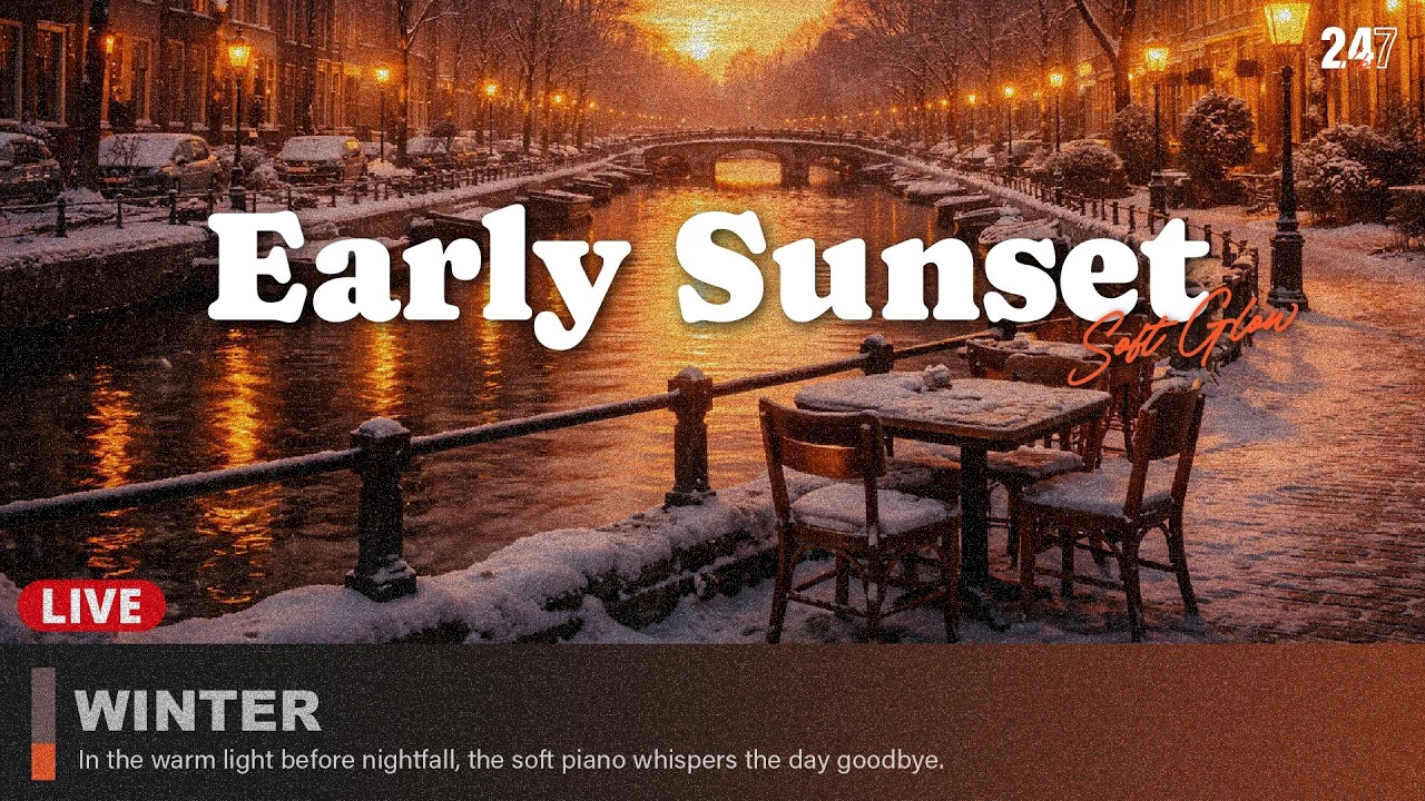 Early Sunset ❄️ | Winter Ambience Soft Piano for Calm & Sleep (8 Hours)