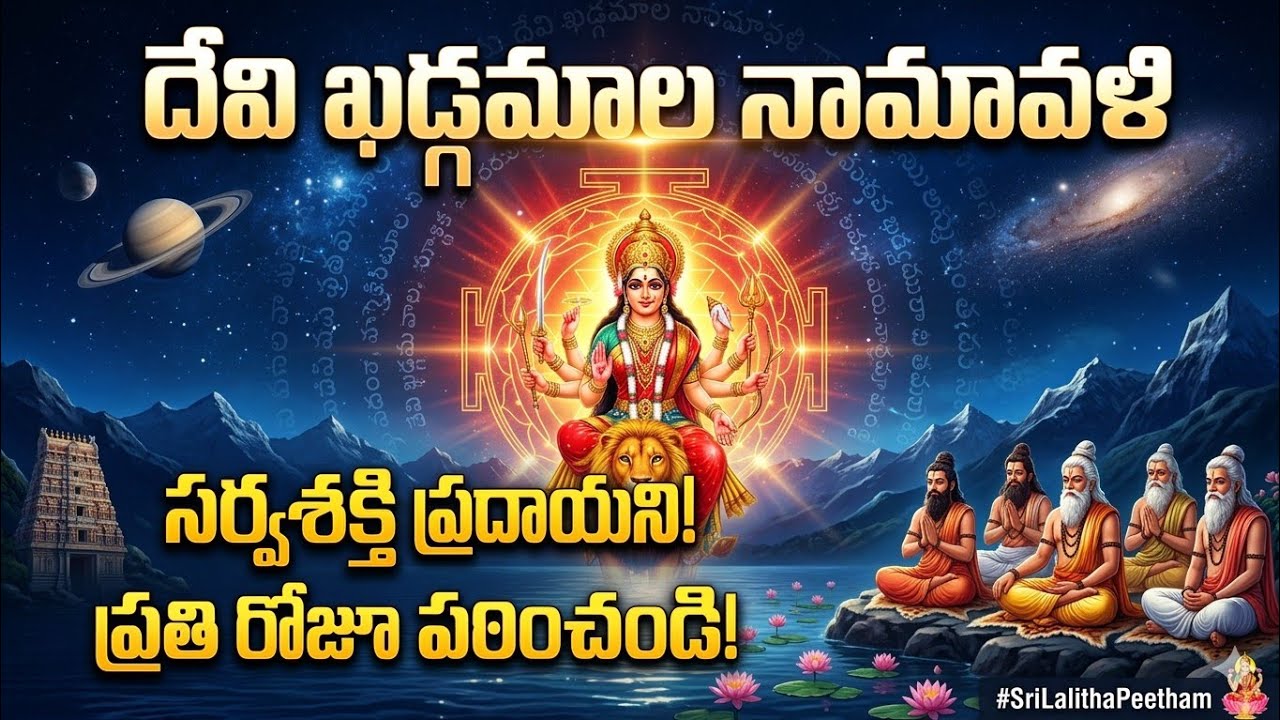 శ్రీచక్రార్చన ఫలాన్నిచ్చే శ్రీ దేవీ ఖడ్గమాలా నామావళి|Devi Khadgamala Namavali with Telugu Lyrics.