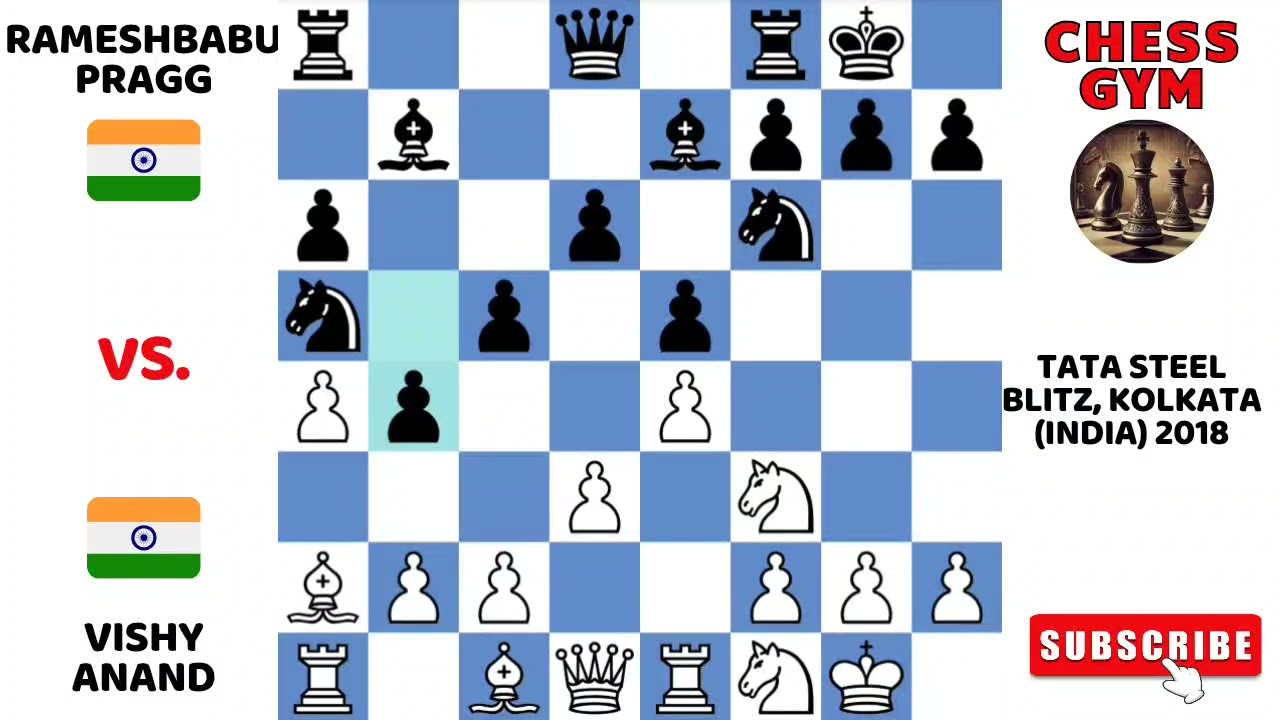 Vishy Anand vs Pragg. Tata Steel Blitz, Kolkata (India) 2018.