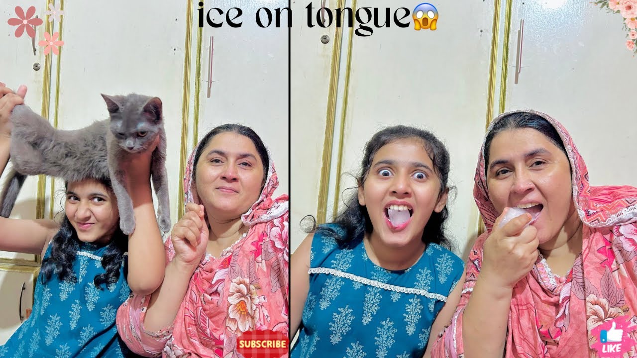 Ice On Tongue👅Challenge|Mama ki nose Red Kar di🤣