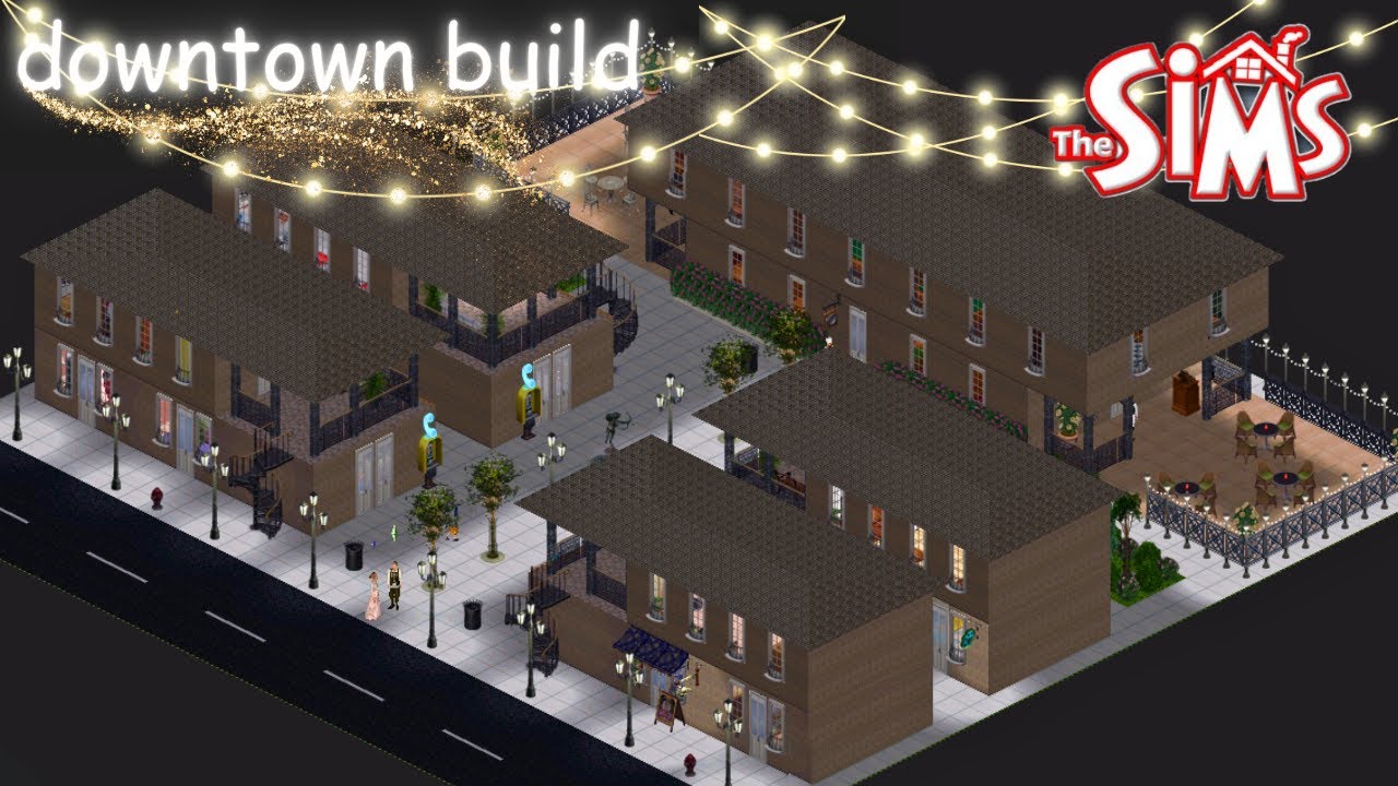 Building a high street downtown in the Sims 1