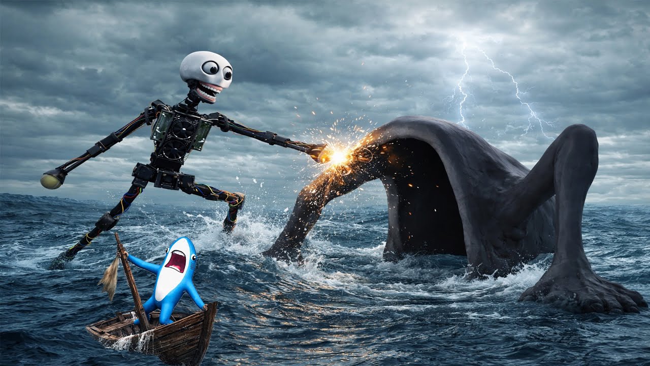 ROBOTUL MEU REAL E.L.B.E.R.R IL DISTRUGE PE SEA EATER IN OCEANUL POSEDAT DEMONIC LA 3 DIMINEATA!