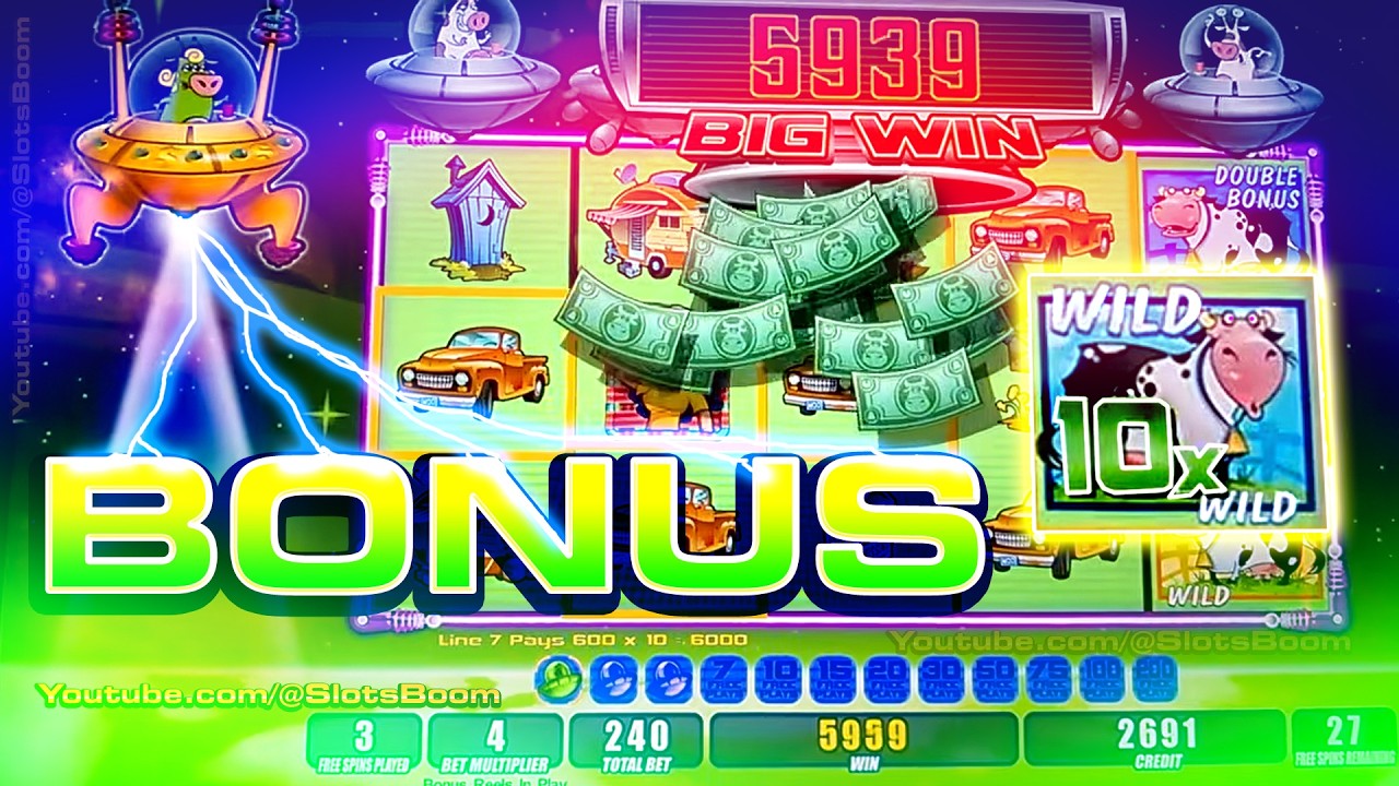 10x MULTIPLYING in BONUS!!!  Invaders Attack From The Planet Moolah CASINO SLOTS