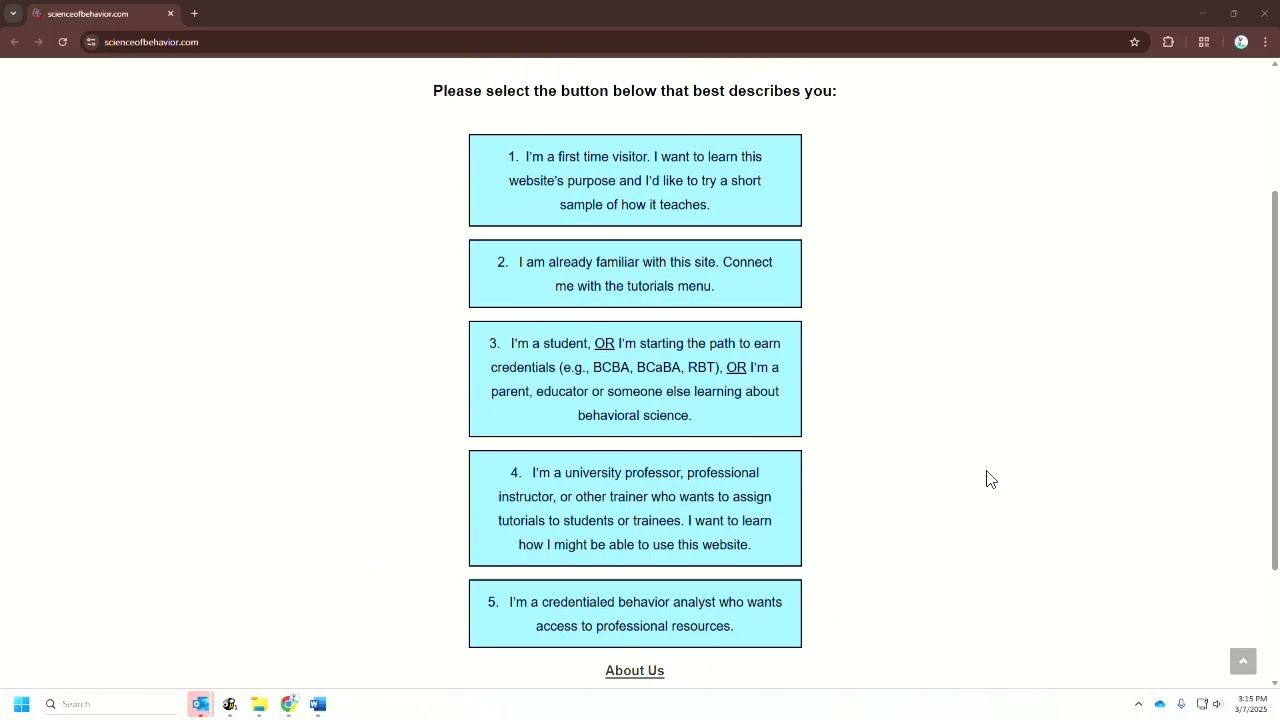 Science of Behavior Website Introduction