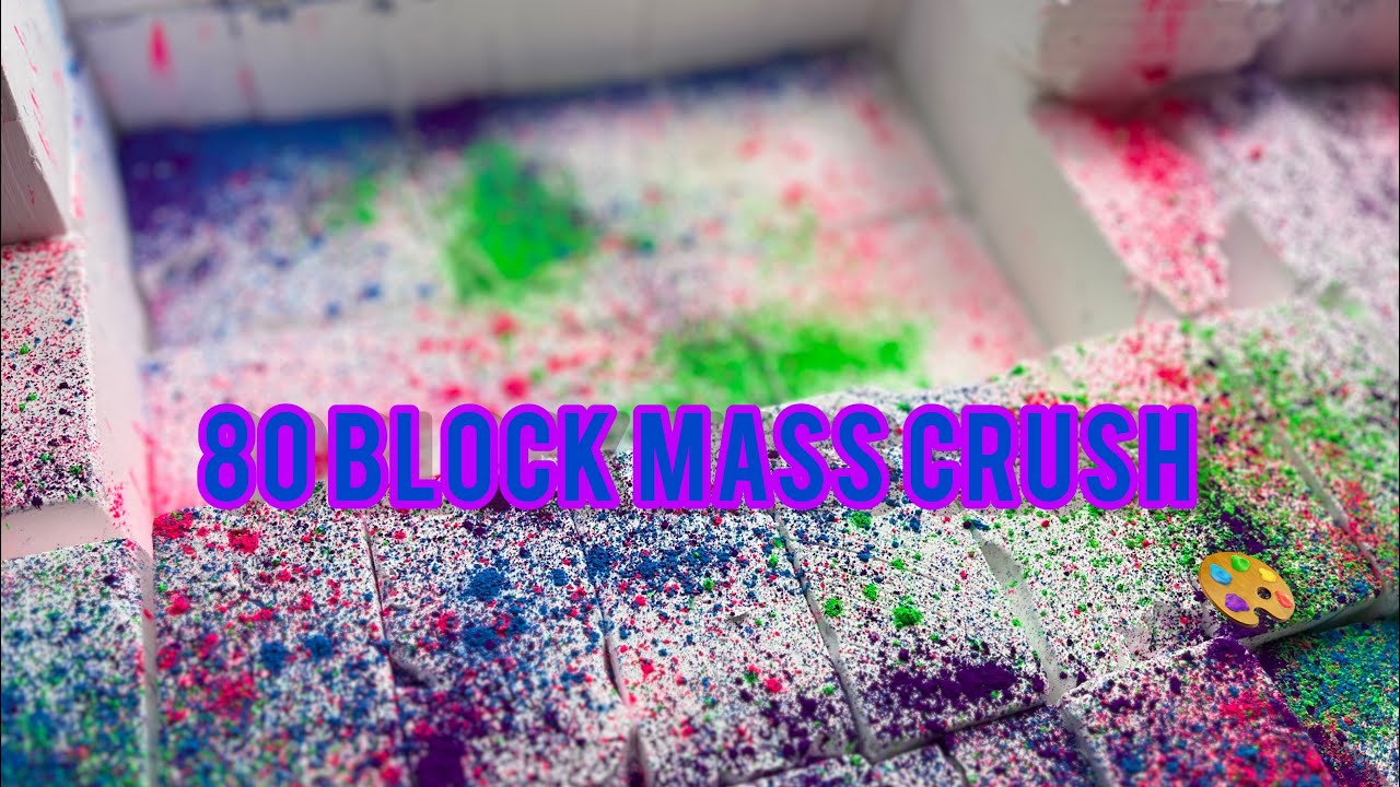 80 Block Gymchalk Mass Crush | So Satisfying | Asmr