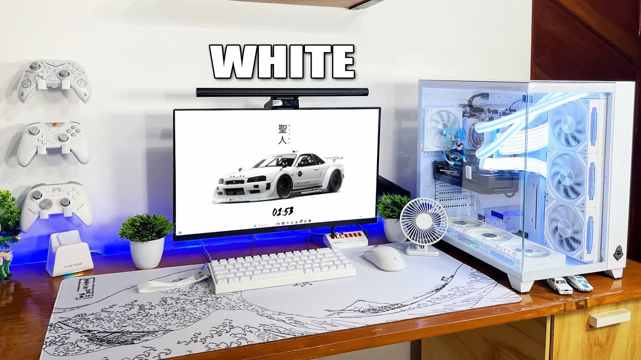 FINALMENTE MEU SETUP GAMER FULL WHITE FICOU PRONTO (Muito Lindo)