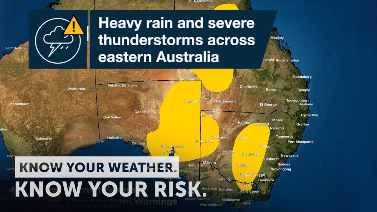 Severe Weather Update: heavy rainfall & severe thunderstorms across east Australia 23 October 2020