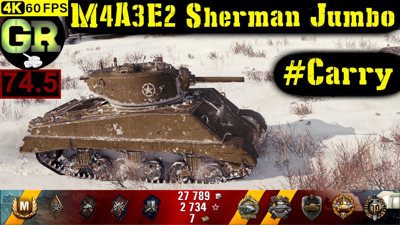 World of Tanks M4A3E2 Sherman Jumbo WoT Replay - 9 Kills 2.5K DMG(Patch 1.5.0)