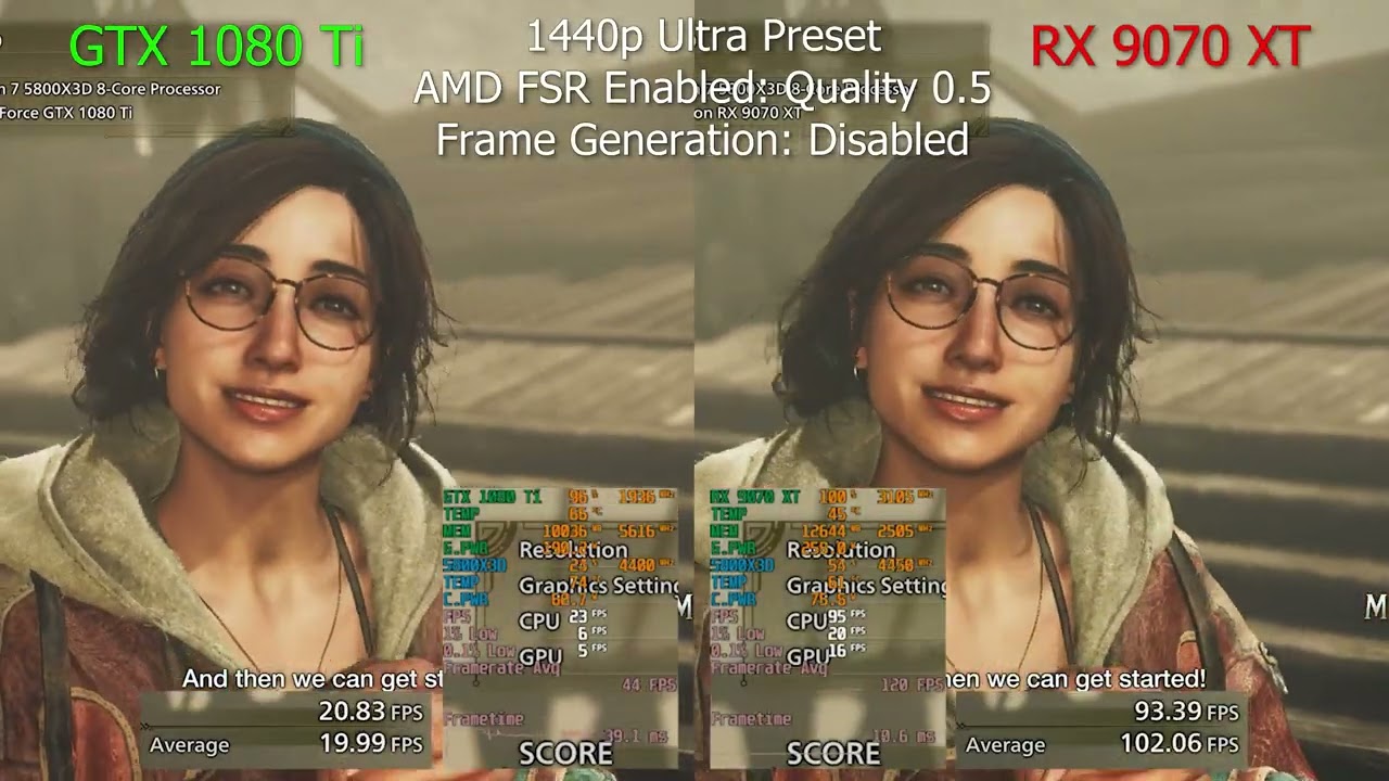 GTX 1080 Ti vs RX 9070 XT - Test in 5 Games | 1440p