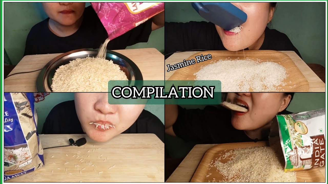 COMPILATION EATING MY FAVORITE RAW RICE| ASMR Sounds @Joylorna8