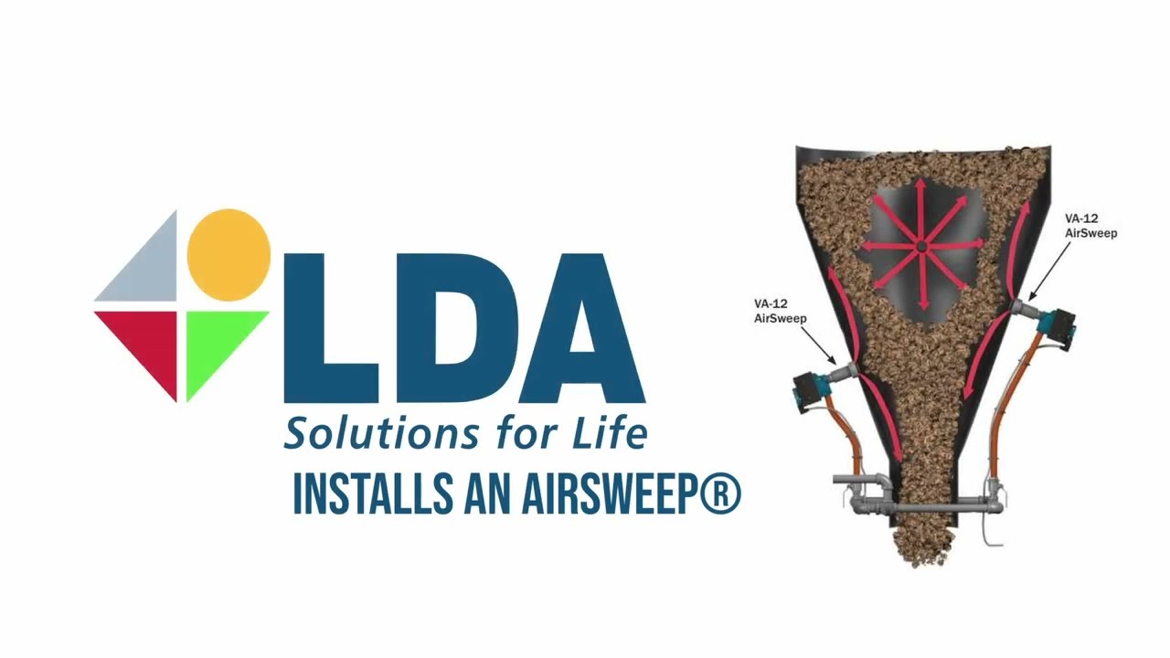 Airsweep installation in a open hopper from Cemmineral