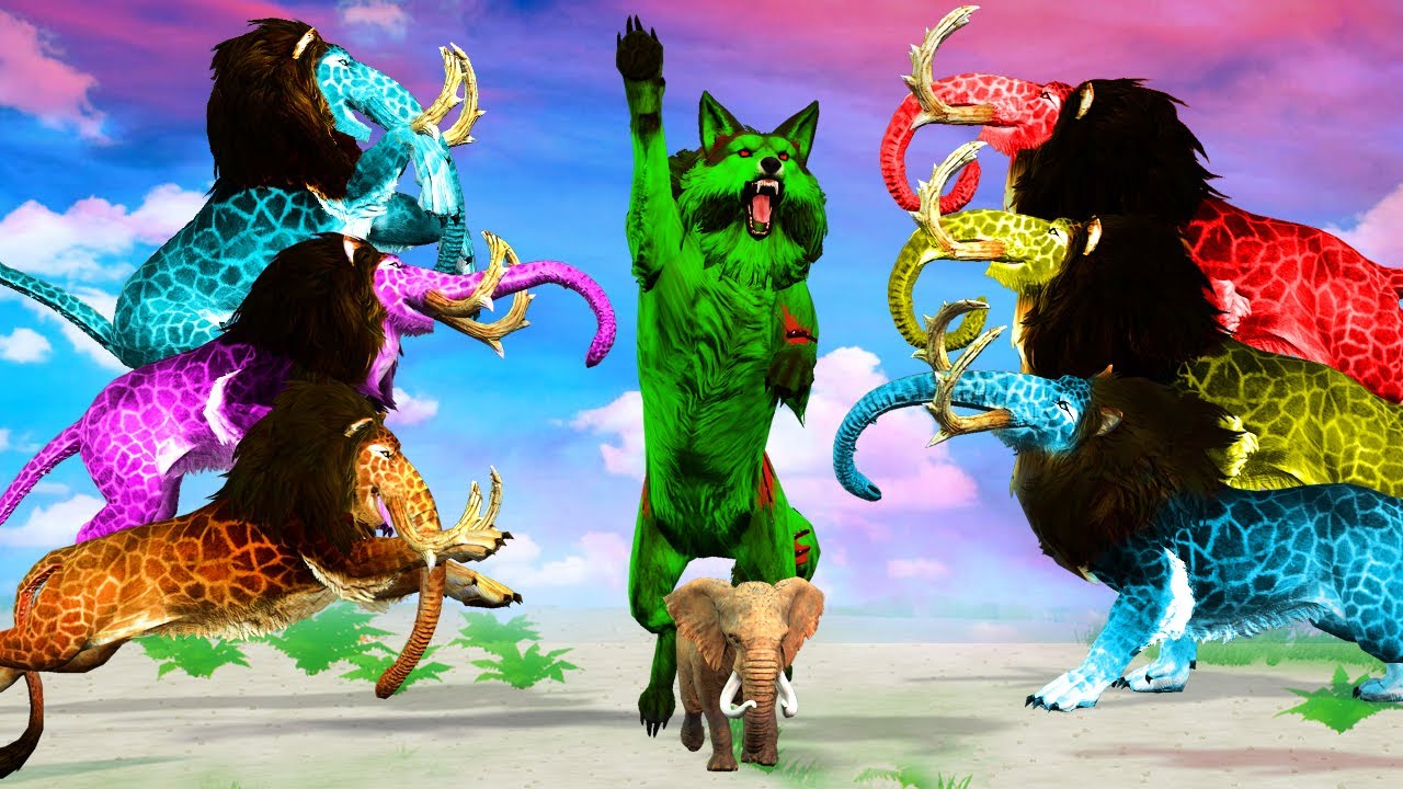 10 Monster Mammoth Lion vs Zombie Wolf Fight Baby Elephant Rescue Saved By Woolly Mammoth Animal