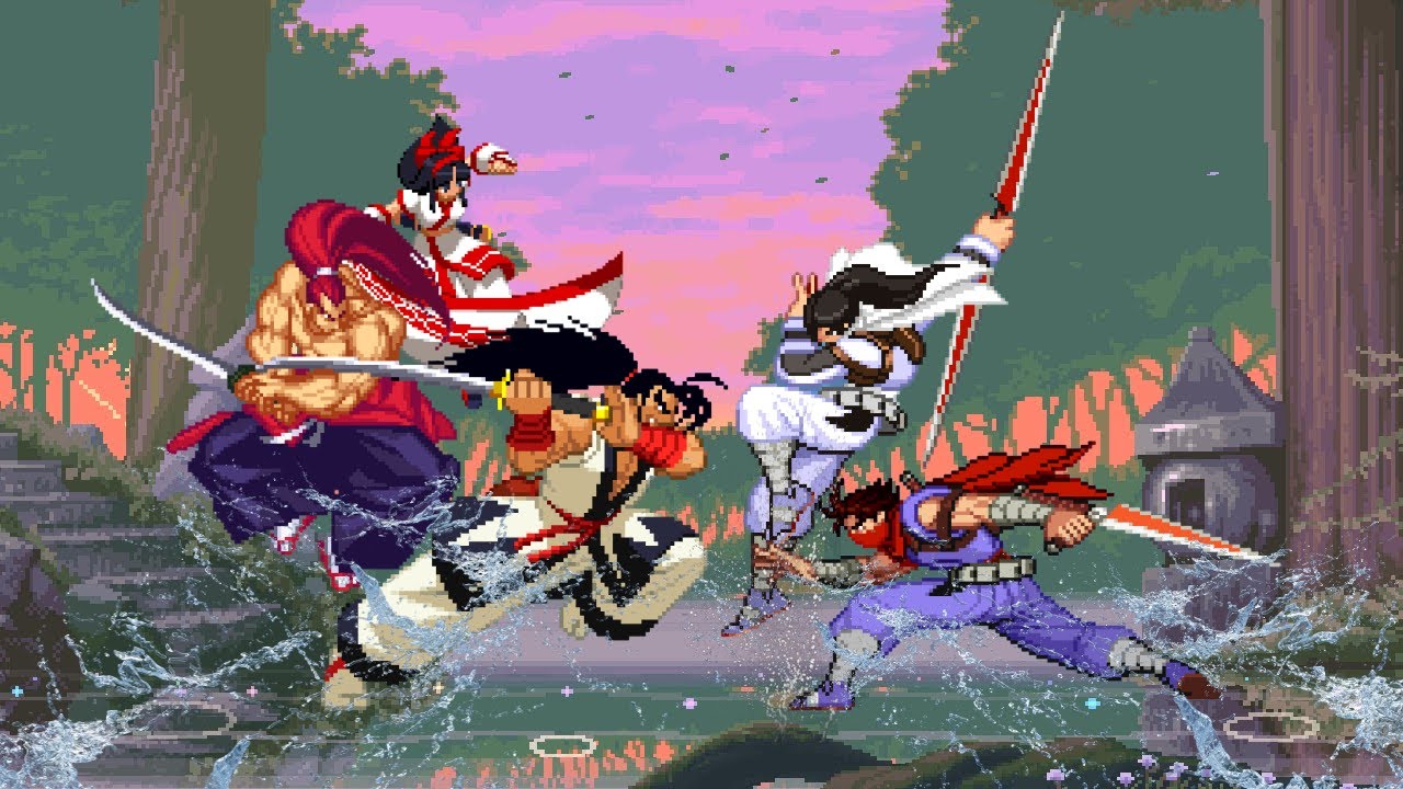 Strider Hiryu & Hien vs Haohmaru, Nakoruru and Genjuro Kibagami l Strider X Samurai Shodown