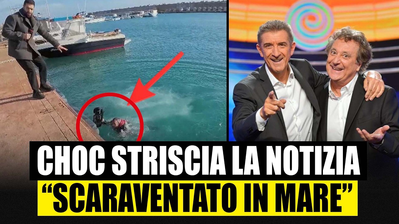 SHOCK STRISCIA LA NOTIZIA AGGRESSIONE VIOLENTA. &ldquo;SCARAVENTATO IN MARE&rdquo;