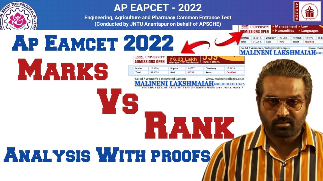 Ap eamcet marks vs rank 2022 mpc | Ap eamcet marks vs rank 2022 bipc |Ap eamcet 2022 marks vs rank