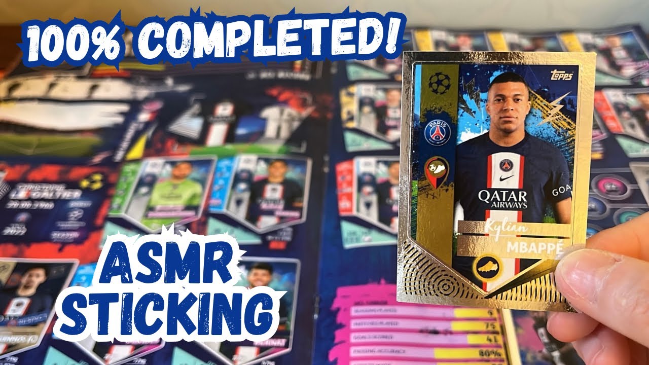 100% Completed! Sticking 2023 Topps Champions League stickers to relax | FULL ALBUM | ASMR 