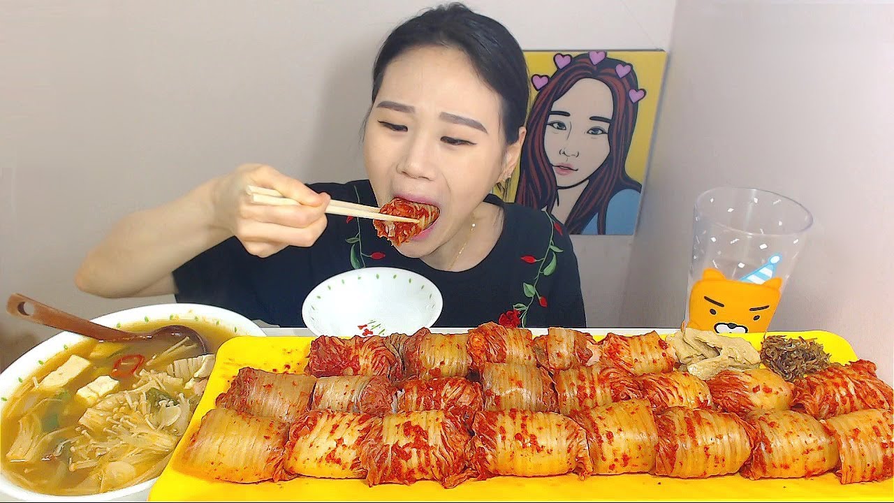 입맛 돋우는 김치쌈과 된장국 먹방 吃饭 Mukbang eating show 180528