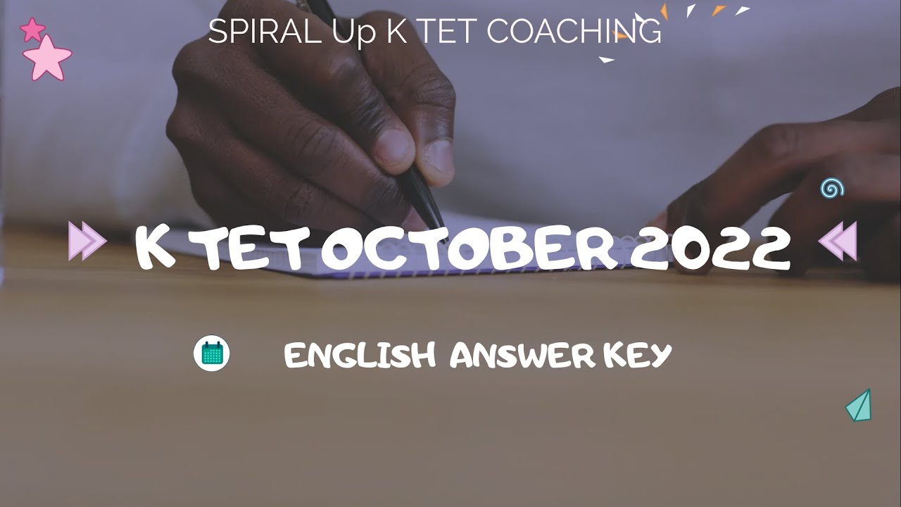 K TET ENGLISH ANSWER KEY OCTOBER 2022