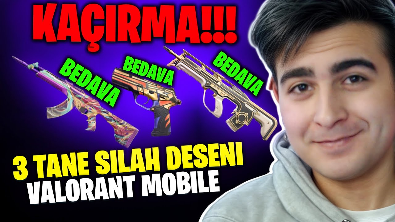 YENİ BEDAVA 3 TANE SİLAH DESENİ ALDIM! Valorant Mobile