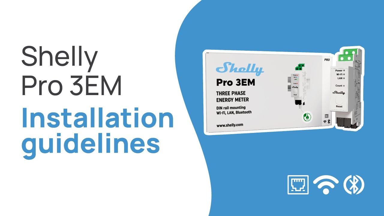 Shelly Pro 3EM (120A) - Installation video US