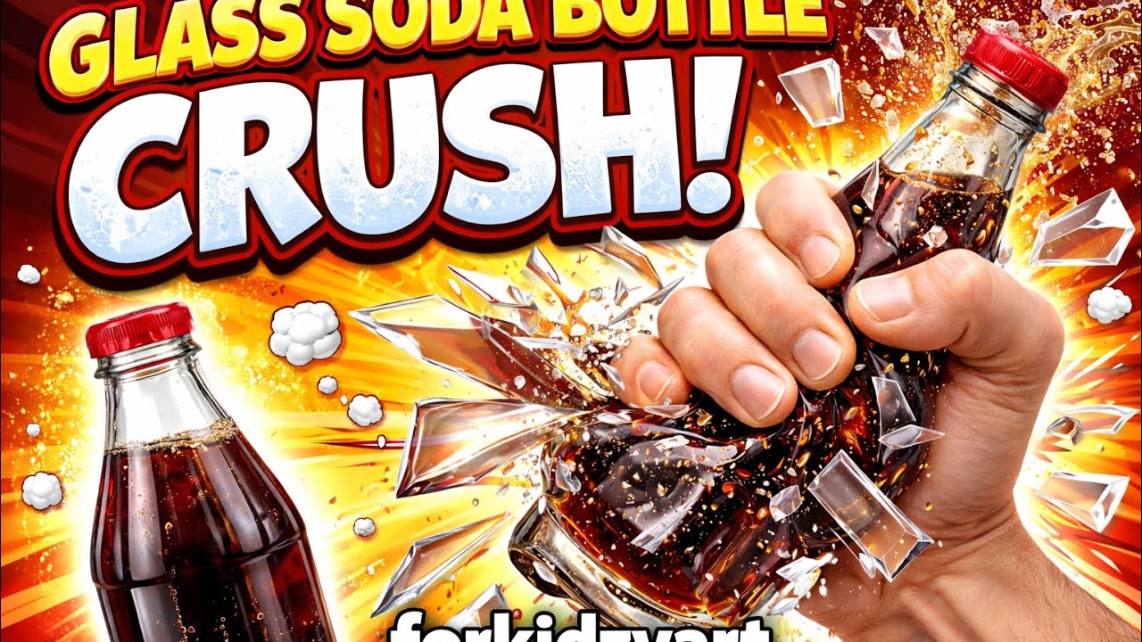 Glass soda bottle crush satisfying . Do like, comment and share for more such videos