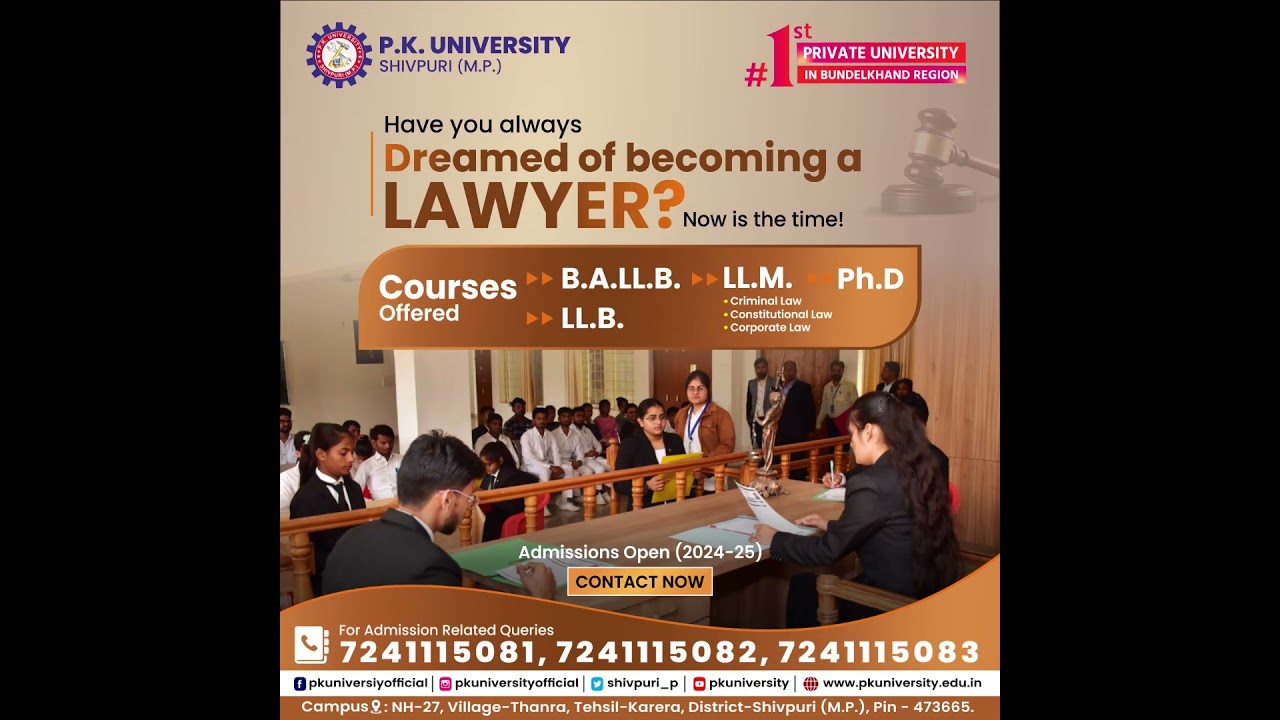 Law admissions now open at p.k. university | CONTACT NOW