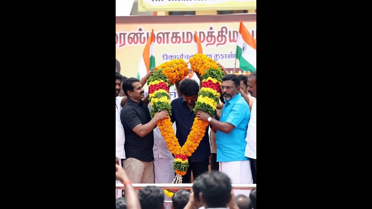 Ai creation seeman thirumalavalavan putting on wreath for vijay#shorts