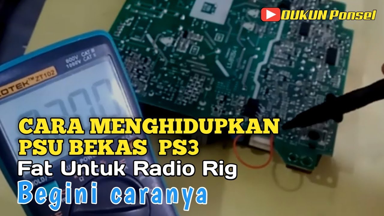 cara menghidupkn power suply bekas ps3 fat untuk radio rig