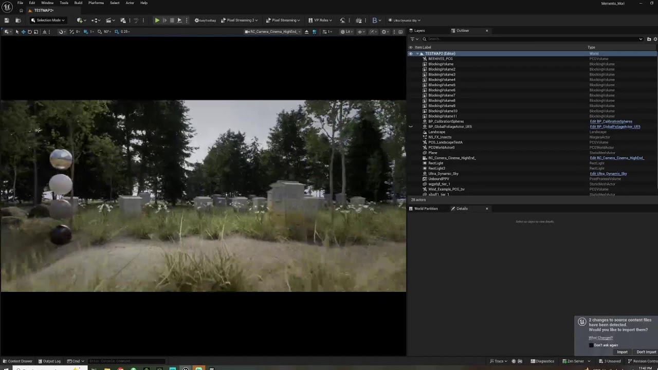 Working in Unreal Engine 5.7 - Experimenting with PCG and Landscapes