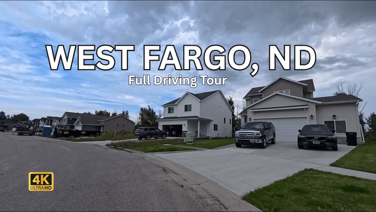 Evening driving through neighborhoods | West Fargo,USA | Driving sounds for sleep and study