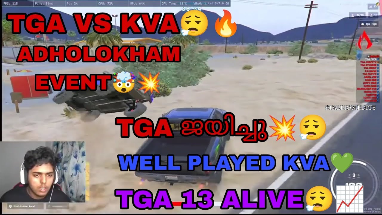 TGA VS KVA ADHOLOKHAM EVENT 🔥😮‍💨TGA ജയിച്ചു 📈💥TGA 13 ALIVE💥😮‍💨#xlantisrp #tga 