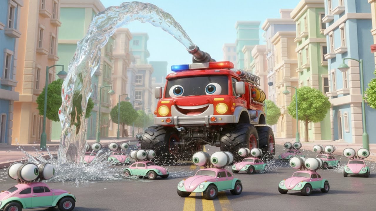 When Fire Truck Fights Back 🔥🚒😲 Baby Monster Trucks Invade the City 🏙️| Funny Vehicles Animation