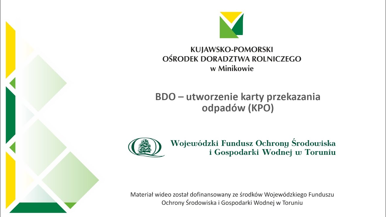 BDO – utworzenie karty przekazania odpadów (KPO)
