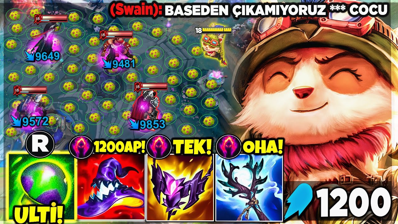 1200 Yetenek Gücü + Karahasat TEEMO !! Mantara Basan Eriyip Gidiyor !!