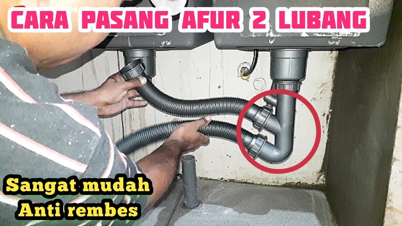 Cara Pasang Afur Wastafel dapur dua lubang