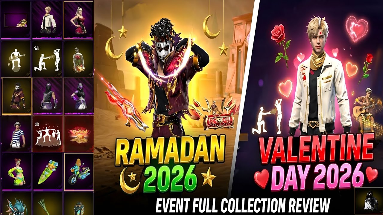 FF RAMADAN 2026 All Rewards Review - FF VALENTINES DAY 2026 All Rewards Review - OB52 Wishlist UID