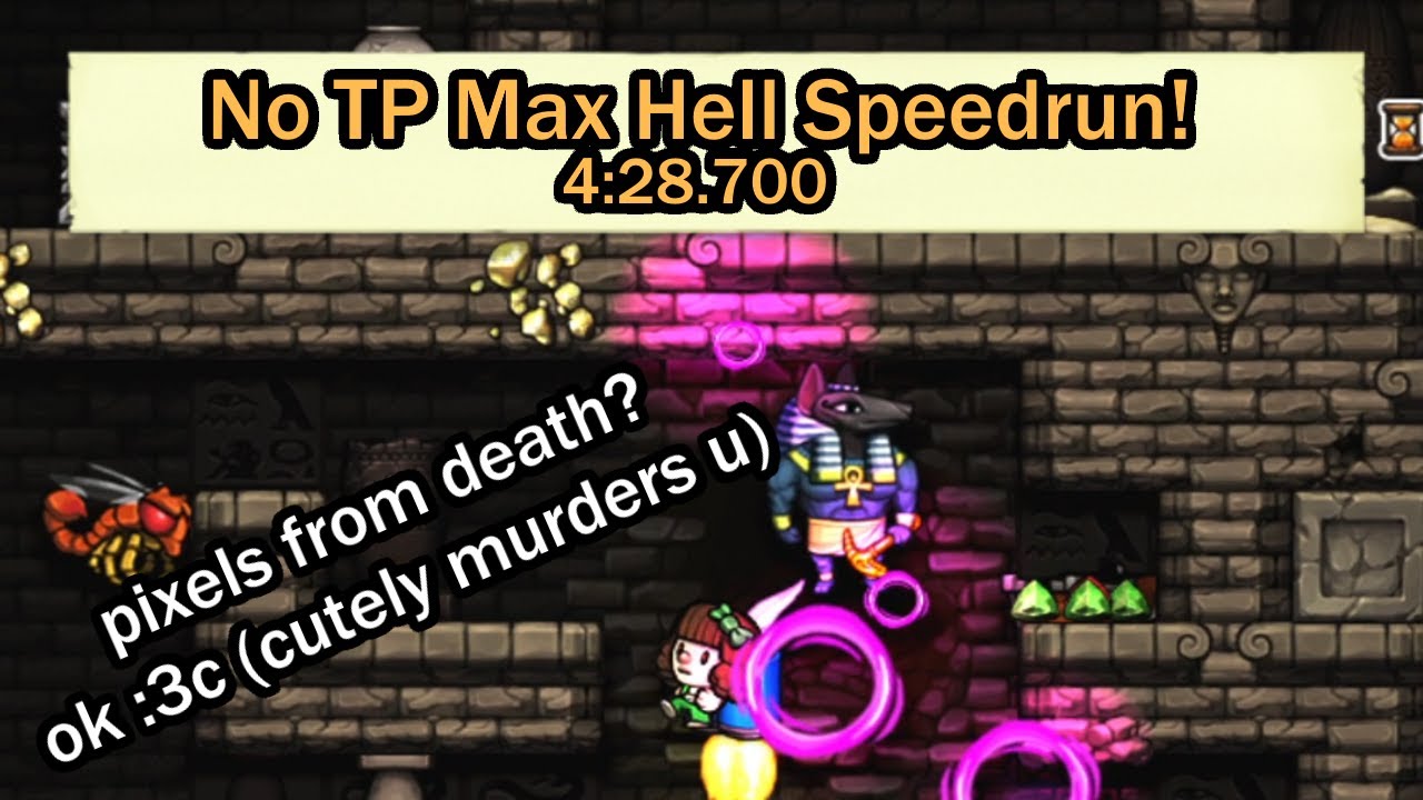 My Best Spelunky Speedrun Yet? (Max Hell Speedrun)