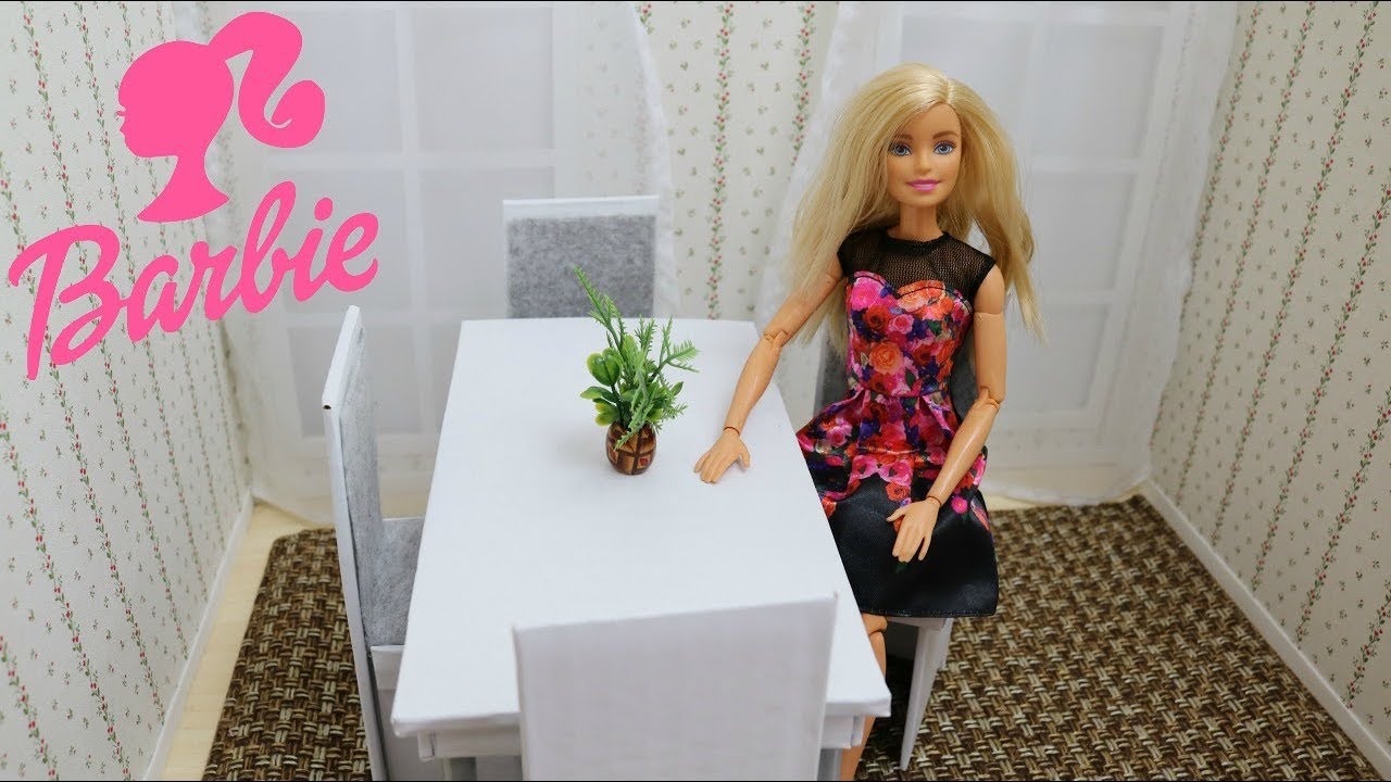 COMO FAZER MESA E CADEIRA PARA SALA DE JANTAR DA BARBIE DIY FOR DOLLS