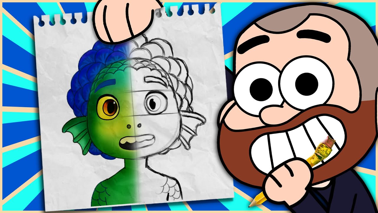 Como desenhar o LUCA, menino peixe, muito fácil. (Animação nova da Pixar/Disney)