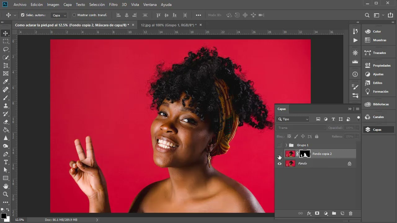 Como aclarar la piel en Photoshop