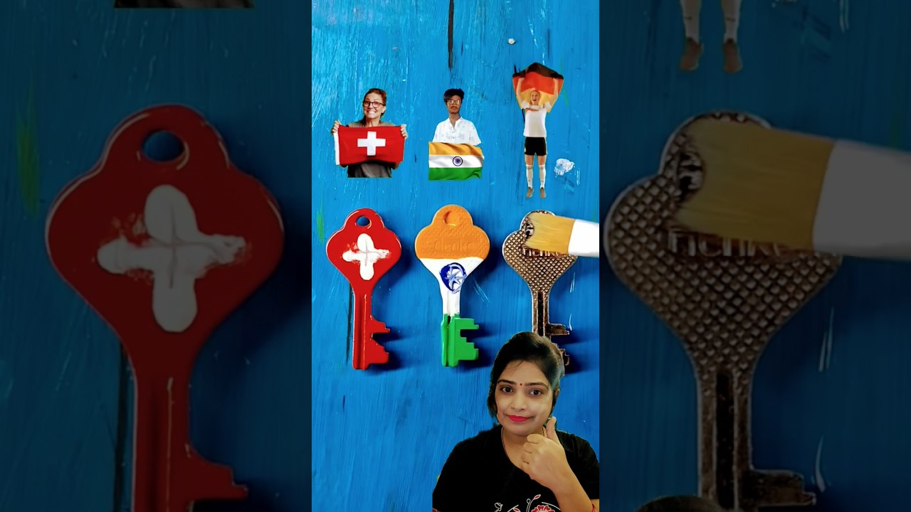 Making key 🗝️🇮🇳🇨🇭🇩🇪 Flag|| #shorts #trending #key #flag #drawing #monikadrawing