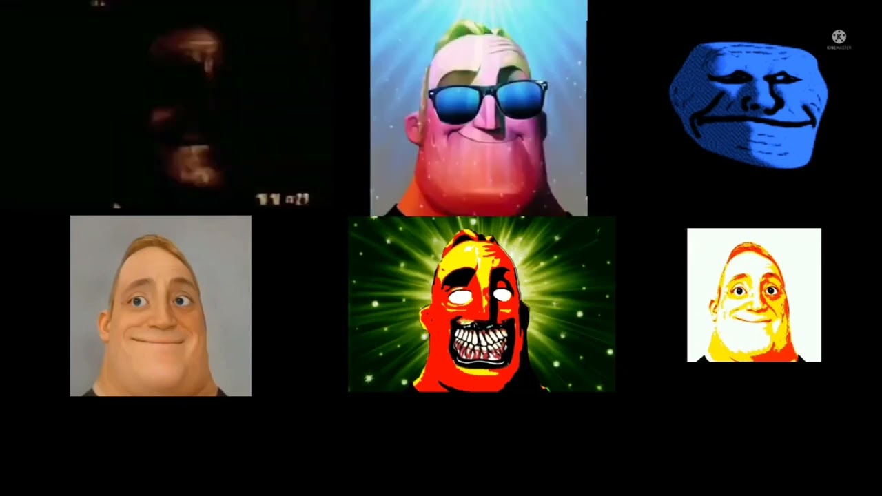 mr Incredible becoming uncanny, canny, sad,  unscary, Canny But scary, and Sad but happy.