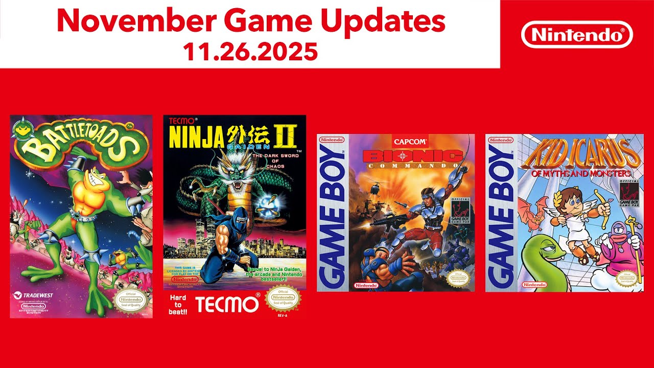 NES, Game Boy &ndash; Nintendo Classics &ndash; November 2025 Game Updates