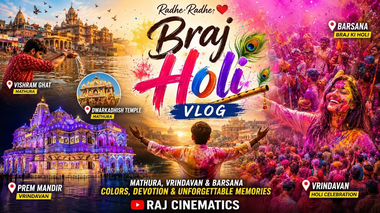 Braj Ki Holi Experience 🌸 | Mathura, Vrindavan & Barsana Holi Vlog | Prem Mandir Darshan